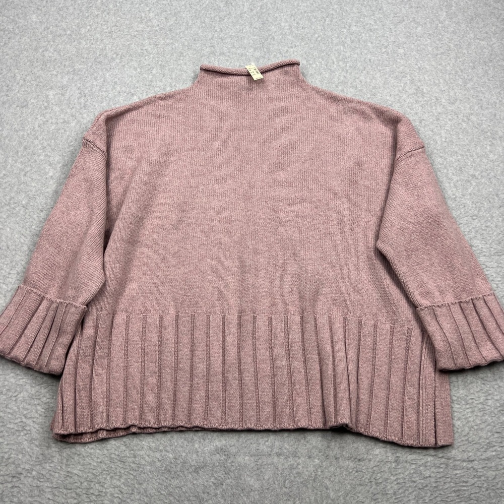 NEW Madewell Glenmoor‎ Mockneck Sweater Womens Large Pink Merino Wool MA743